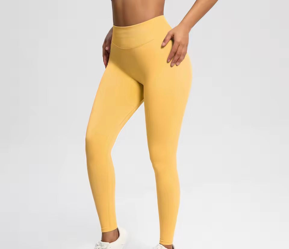 Solide Sport-Leggings für Damen mit hoher Taille, nahtlose HighStretch-Yoga-Leggings, Damen-Sportbekleidung für drinnen und draußen
