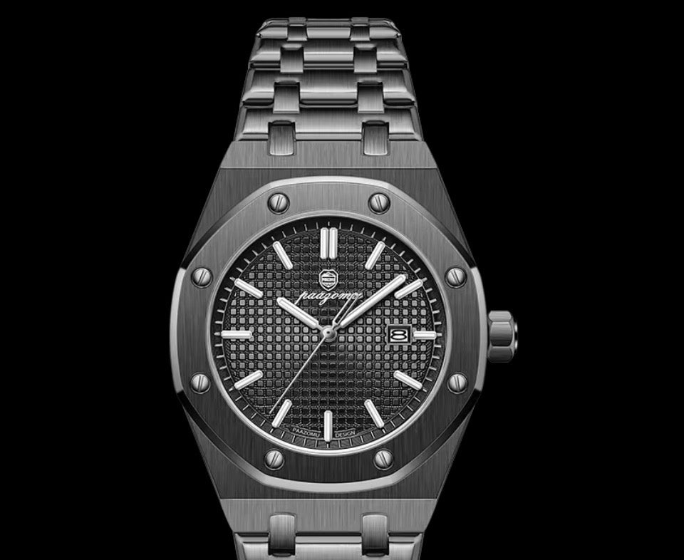 POEDAGAR Original Luxus Herrenuhren Datum Chronograph Edelstahl Quarzuhr Wasserdicht Leucht Mode Mann Armbanduhr