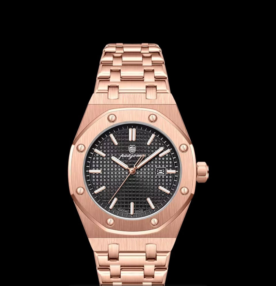 POEDAGAR Original Luxus Herrenuhren Datum Chronograph Edelstahl Quarzuhr Wasserdicht Leucht Mode Mann Armbanduhr