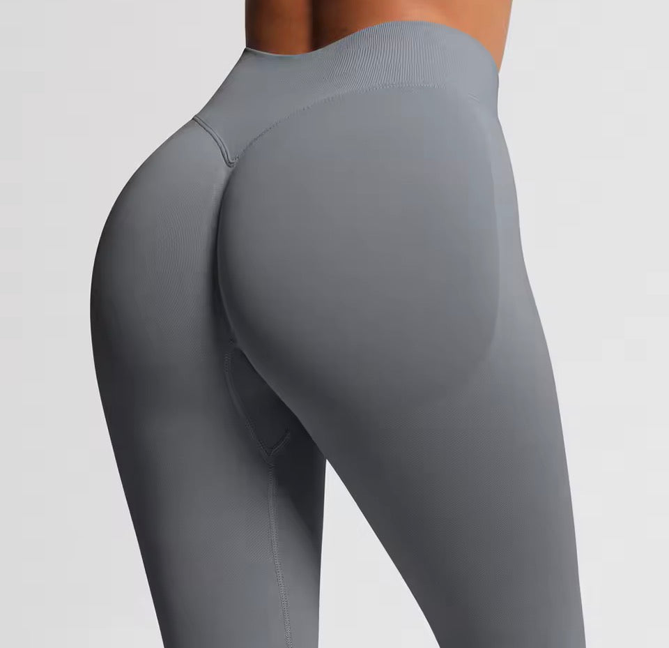 Solide Sport-Leggings für Damen mit hoher Taille, nahtlose HighStretch-Yoga-Leggings, Damen-Sportbekleidung für drinnen und draußen