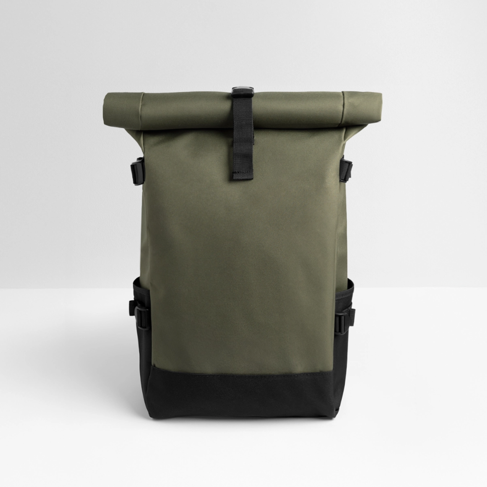 Roll Top Backpack - olive/black