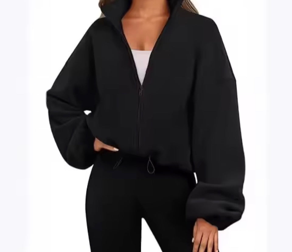 AUTOMET Damen-Fleece-Jacke, Reißverschluss, übergroße Sweatshirts, Winterkleidung, langärmelig, bauchfrei, Sherpa, Herbst-Outfits, modisch