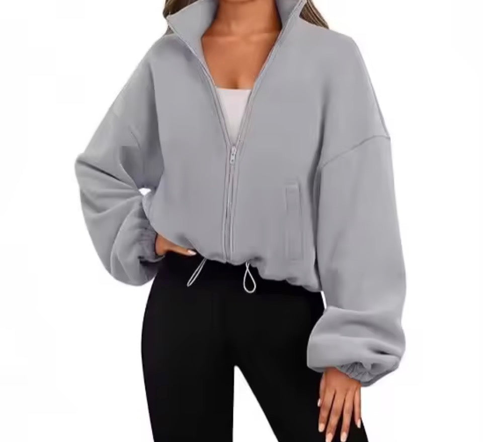 AUTOMET Damen-Fleece-Jacke, Reißverschluss, übergroße Sweatshirts, Winterkleidung, langärmelig, bauchfrei, Sherpa, Herbst-Outfits, modisch