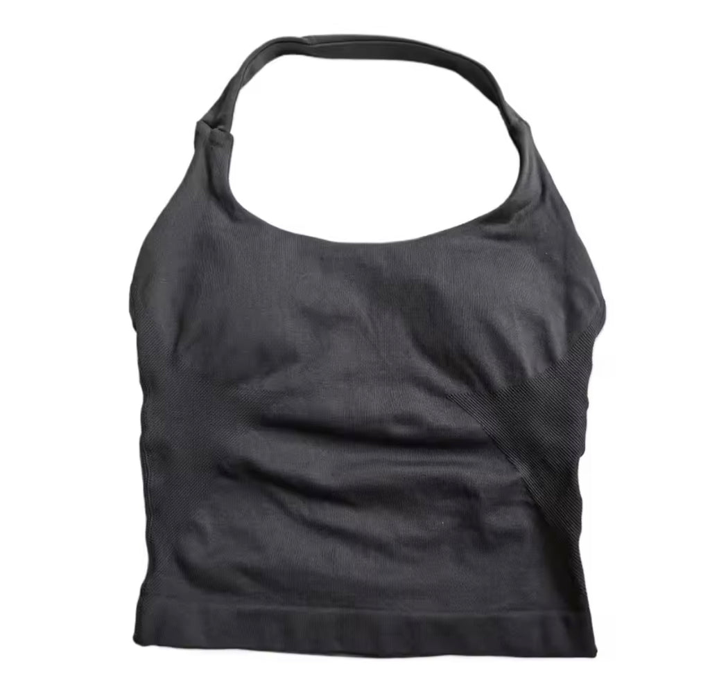 Gym Top Frauen Kleidung Strappy Workout Tank Top Gepolsterte Sport-Bh Backless  Shirts Nahtlose Gym Crop Top