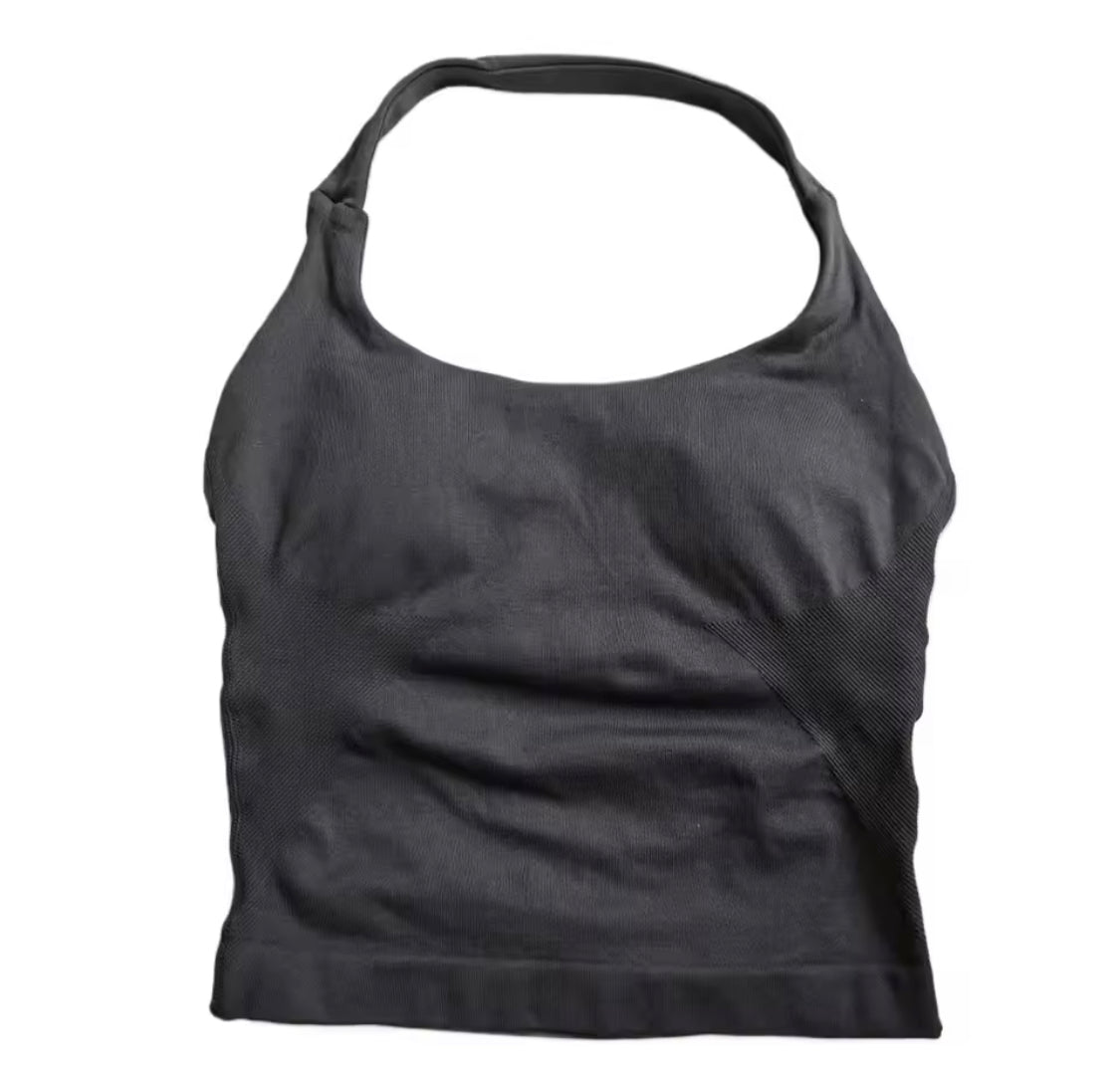 Gym Top Frauen Kleidung Strappy Workout Tank Top Gepolsterte Sport-Bh Backless  Shirts Nahtlose Gym Crop Top