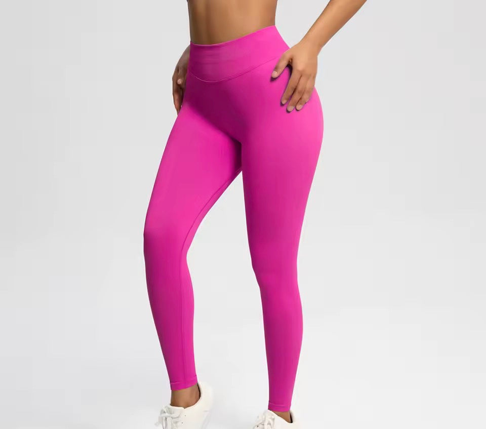 Solide Sport-Leggings für Damen mit hoher Taille, nahtlose HighStretch-Yoga-Leggings, Damen-Sportbekleidung für drinnen und draußen