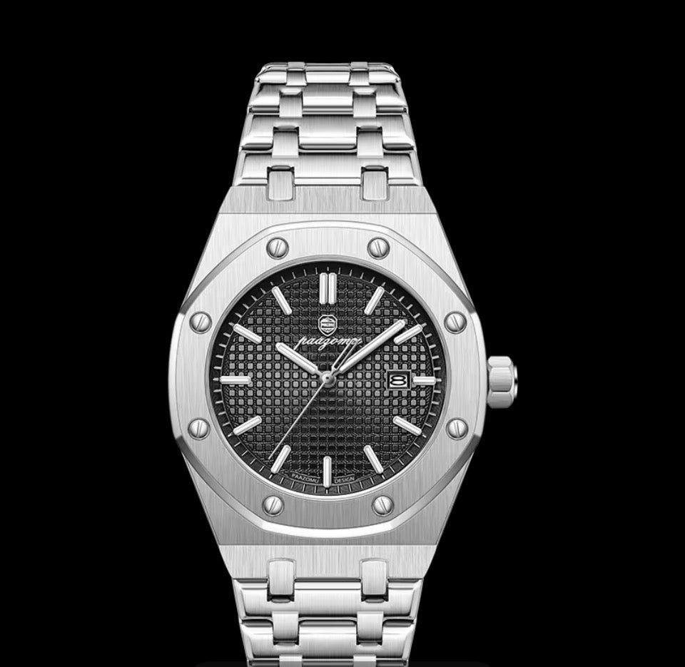 POEDAGAR Original Luxus Herrenuhren Datum Chronograph Edelstahl Quarzuhr Wasserdicht Leucht Mode Mann Armbanduhr