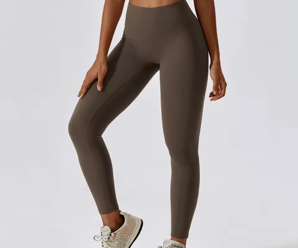 Damen-Fitness-Leggings mit hoher Taille, Hüftheben, Yoga, Sporthose, Laufen, Fitnessstudio, Trainingshose