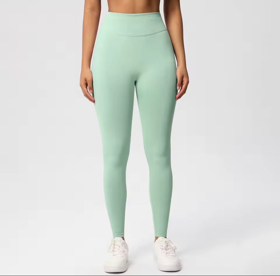 Solide Sport-Leggings für Damen mit hoher Taille, nahtlose HighStretch-Yoga-Leggings, Damen-Sportbekleidung für drinnen und draußen