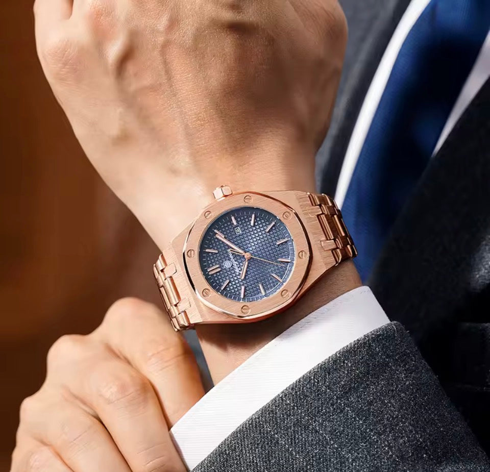 POEDAGAR Original Luxus Herrenuhren Datum Chronograph Edelstahl Quarzuhr Wasserdicht Leucht Mode Mann Armbanduhr