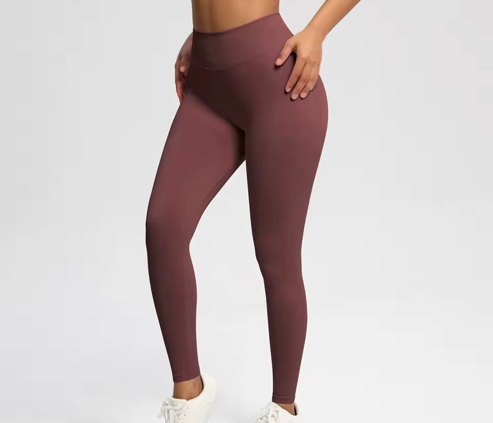 Solide Sport-Leggings für Damen mit hoher Taille, nahtlose HighStretch-Yoga-Leggings, Damen-Sportbekleidung für drinnen und draußen