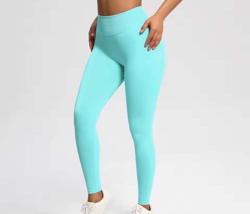 Solide Sport-Leggings für Damen mit hoher Taille, nahtlose HighStretch-Yoga-Leggings, Damen-Sportbekleidung für drinnen und draußen