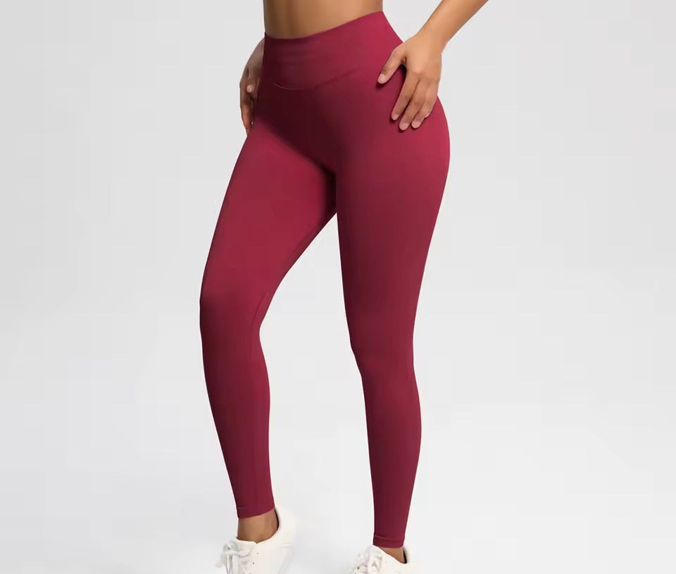Solide Sport-Leggings für Damen mit hoher Taille, nahtlose HighStretch-Yoga-Leggings, Damen-Sportbekleidung für drinnen und draußen