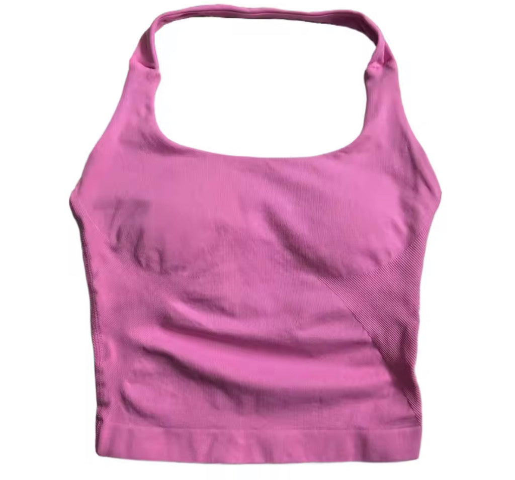 Gym Top Frauen Kleidung Strappy Workout Tank Top Gepolsterte Sport-Bh Backless  Shirts Nahtlose Gym Crop Top