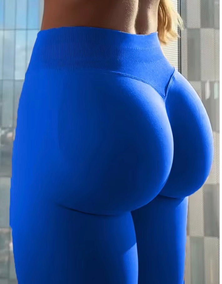Leggings für Damen, nahtlos, Sport-Yoga-Hose, niedriges geripptes Band, Fitnessstudio-Kleidung, Fitness, Workout-Kleidung, Scrunch-Body