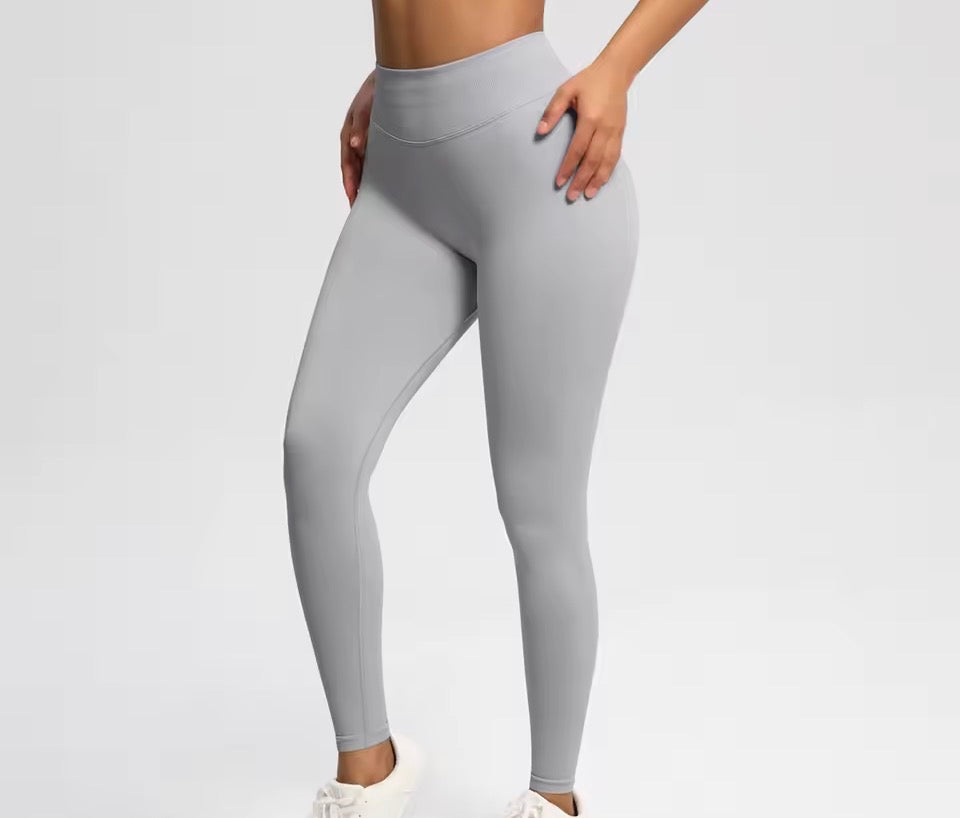 Solide Sport-Leggings für Damen mit hoher Taille, nahtlose HighStretch-Yoga-Leggings, Damen-Sportbekleidung für drinnen und draußen