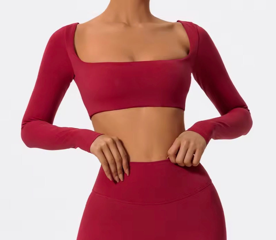 Frauen Sporttop langärmlich Bauchfrei