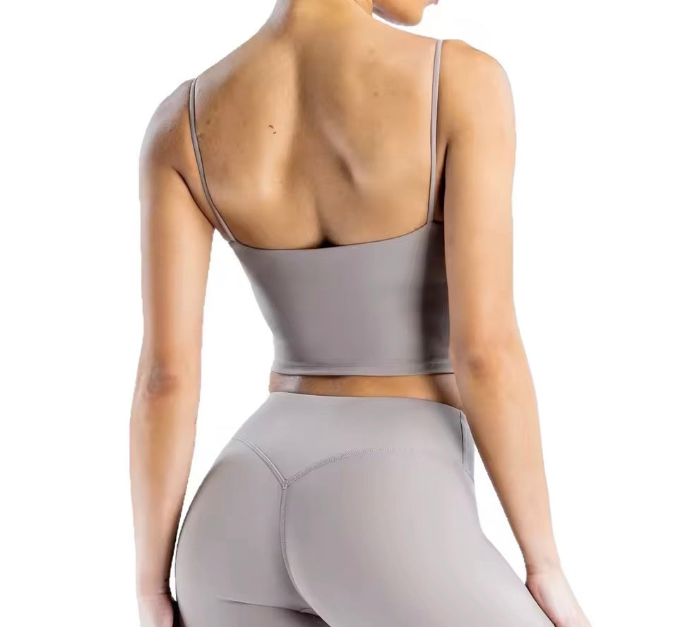 Atmungsaktives Yoga-Wickel-Brust-Damen-Tanktop mit elastischem Träger und gekreuzten Nähten von Dyfne Origin für Damen