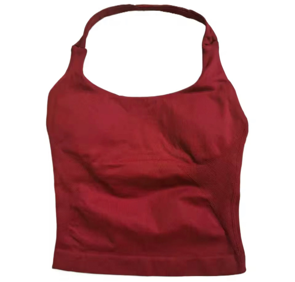 Gym Top Frauen Kleidung Strappy Workout Tank Top Gepolsterte Sport-Bh Backless  Shirts Nahtlose Gym Crop Top