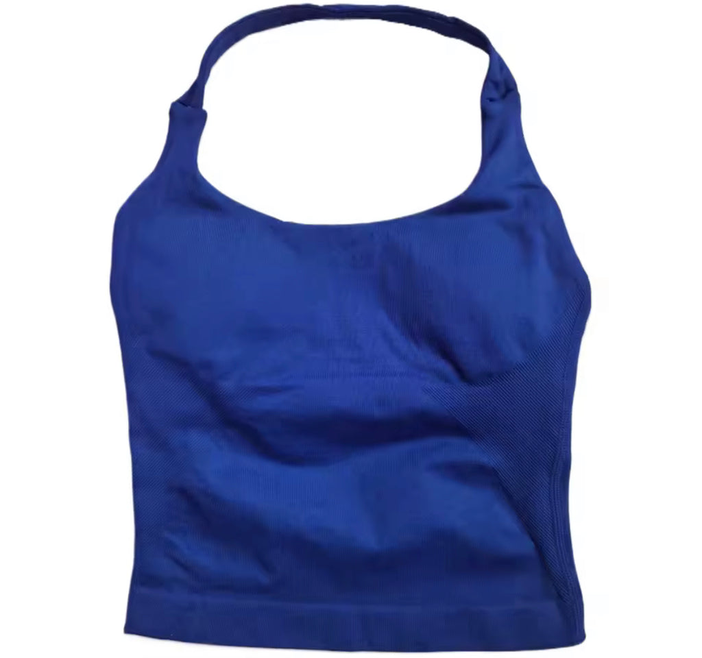 Gym Top Frauen Kleidung Strappy Workout Tank Top Gepolsterte Sport-Bh Backless  Shirts Nahtlose Gym Crop Top