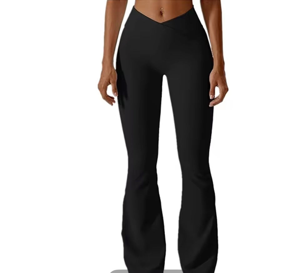 Frauen Yoga Flare Hosen Enge Hüfte Heben Dance Hohe Taille Leggings Jogginghose Gym Laufen Atmungsaktive Fitness Leggings.