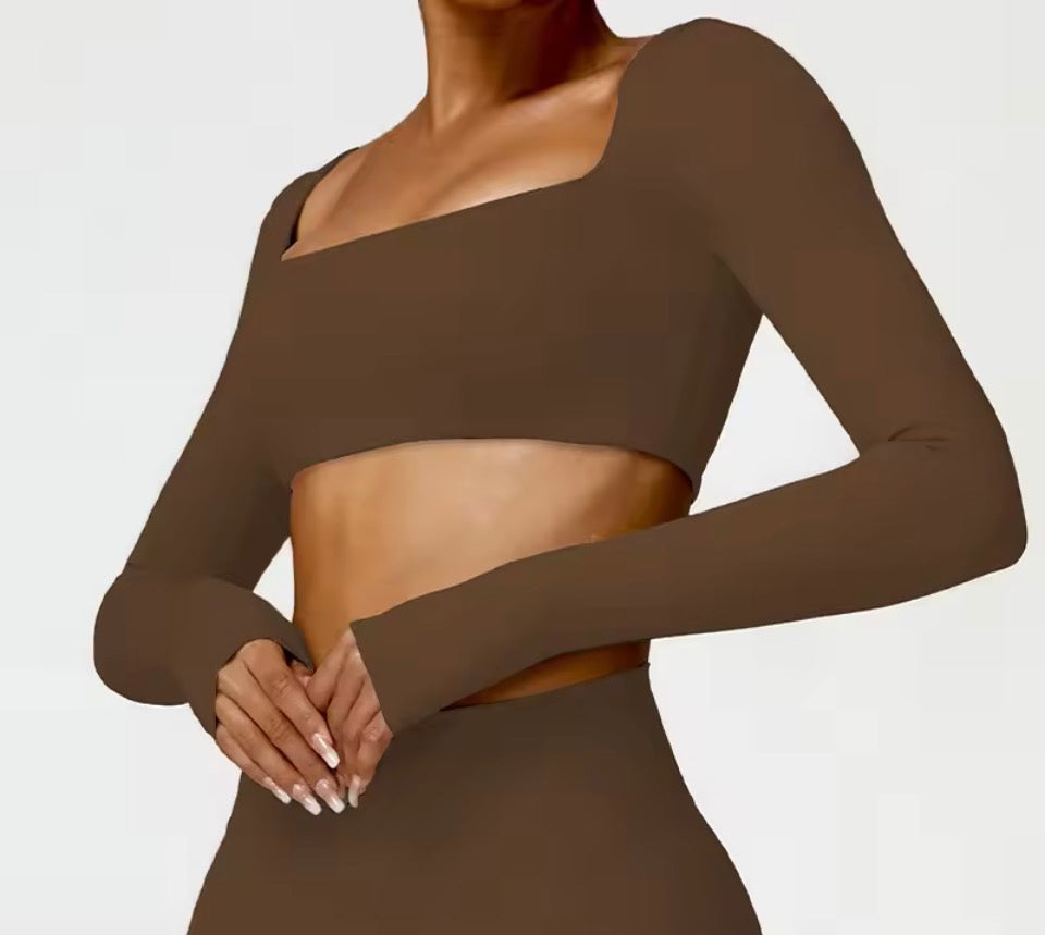 Frauen Sporttop langärmlich Bauchfrei