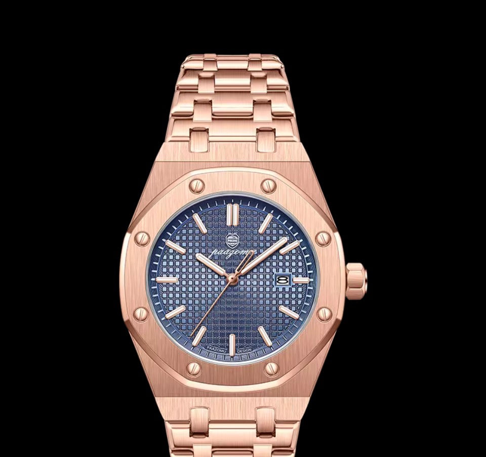 POEDAGAR Original Luxus Herrenuhren Datum Chronograph Edelstahl Quarzuhr Wasserdicht Leucht Mode Mann Armbanduhr