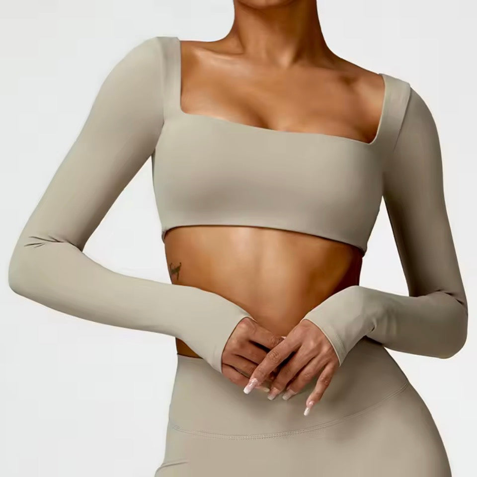 Frauen Sporttop langärmlich Bauchfrei