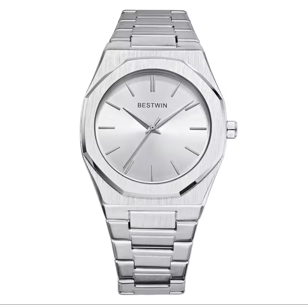 BESTWIN Herrenarmbanduhr Edelstahl – Elegantes Design in verschiedenen Farben (Ziffernblatt & Armband)