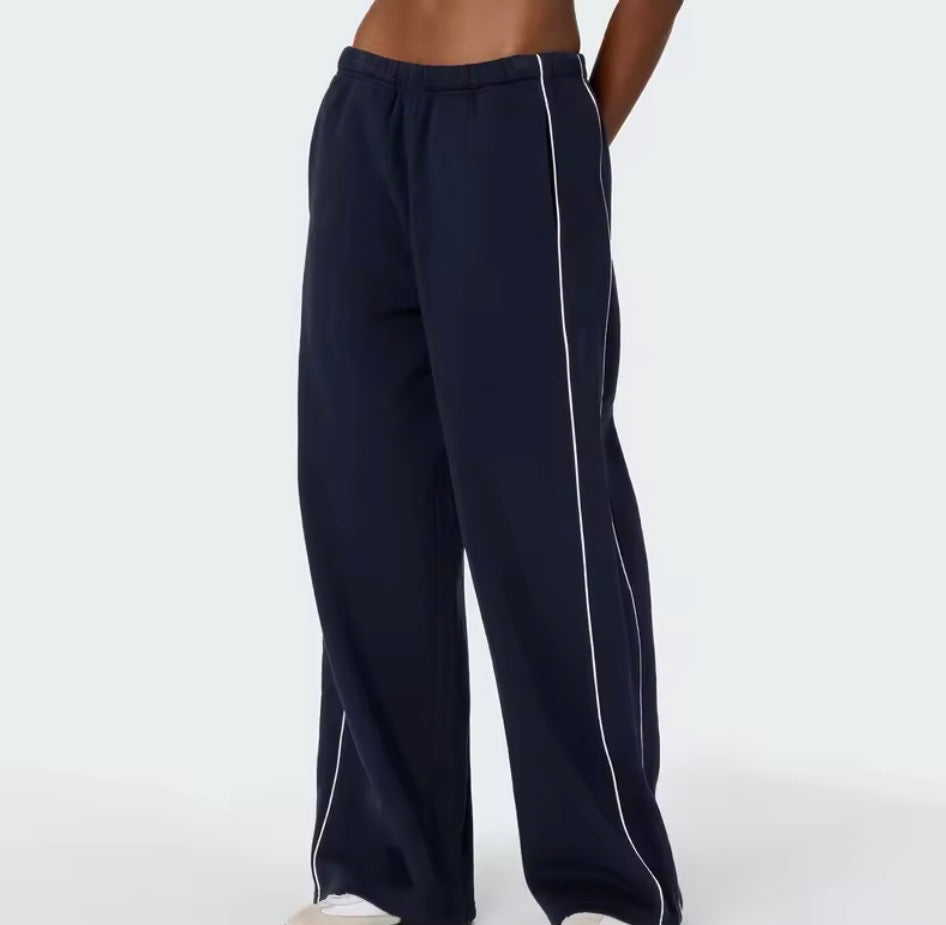 HeSaYep Damen-Sweathose mit Fleece-Futter, weites Bein, Winter, Thermo, warm, Baggy, gerades Bein, Sweathose mit Taschen