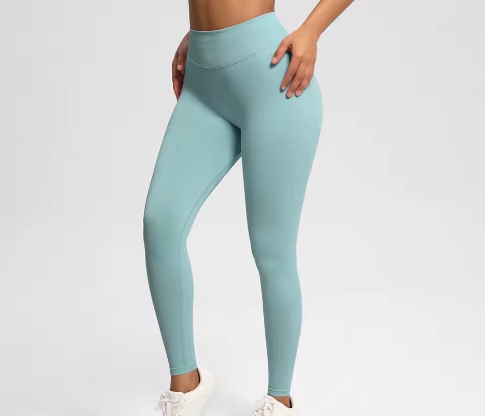 Solide Sport-Leggings für Damen mit hoher Taille, nahtlose HighStretch-Yoga-Leggings, Damen-Sportbekleidung für drinnen und draußen