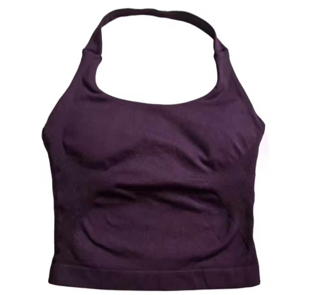 Gym Top Frauen Kleidung Strappy Workout Tank Top Gepolsterte Sport-Bh Backless  Shirts Nahtlose Gym Crop Top