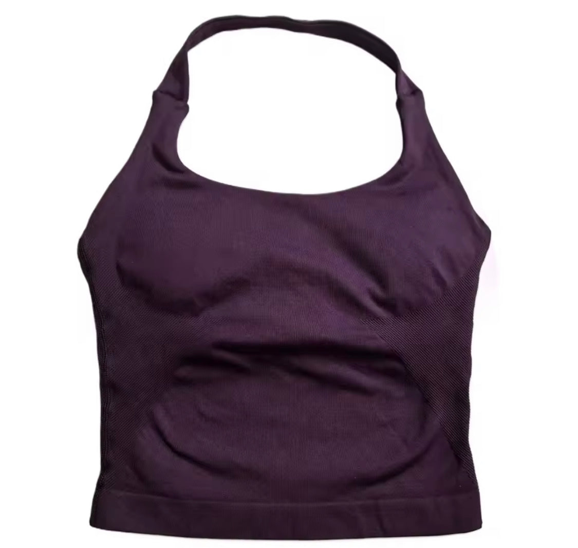 Gym Top Frauen Kleidung Strappy Workout Tank Top Gepolsterte Sport-Bh Backless  Shirts Nahtlose Gym Crop Top