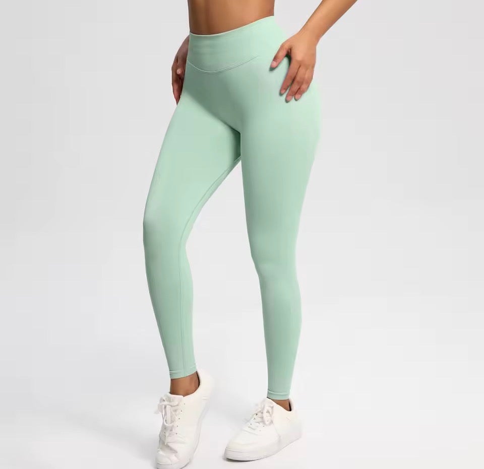Solide Sport-Leggings für Damen mit hoher Taille, nahtlose HighStretch-Yoga-Leggings, Damen-Sportbekleidung für drinnen und draußen