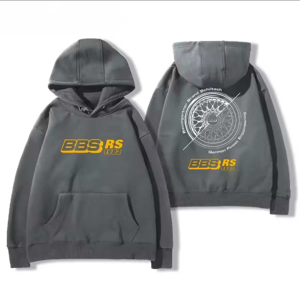 BBS RS Hoodie 1982 – Kapuzenpullover mit Felgenmotiv für Auto- & Tuningfans