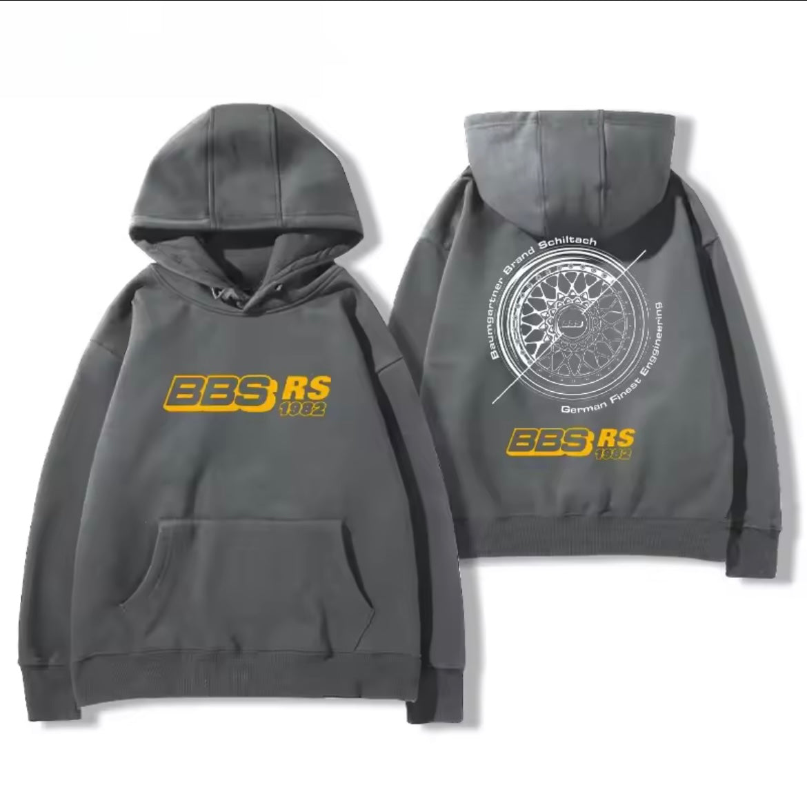 BBS RS Hoodie 1982 – Kapuzenpullover mit Felgenmotiv für Auto- & Tuningfans