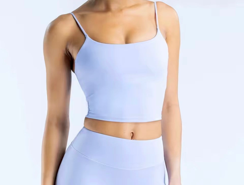Atmungsaktives Yoga-Wickel-Brust-Damen-Tanktop mit elastischem Träger und gekreuzten Nähten von Dyfne Origin für Damen