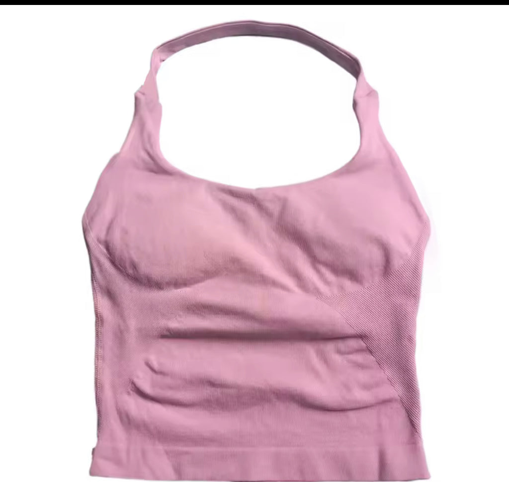Gym Top Frauen Kleidung Strappy Workout Tank Top Gepolsterte Sport-Bh Backless  Shirts Nahtlose Gym Crop Top
