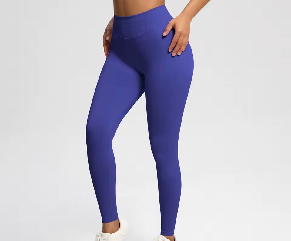 Solide Sport-Leggings für Damen mit hoher Taille, nahtlose HighStretch-Yoga-Leggings, Damen-Sportbekleidung für drinnen und draußen