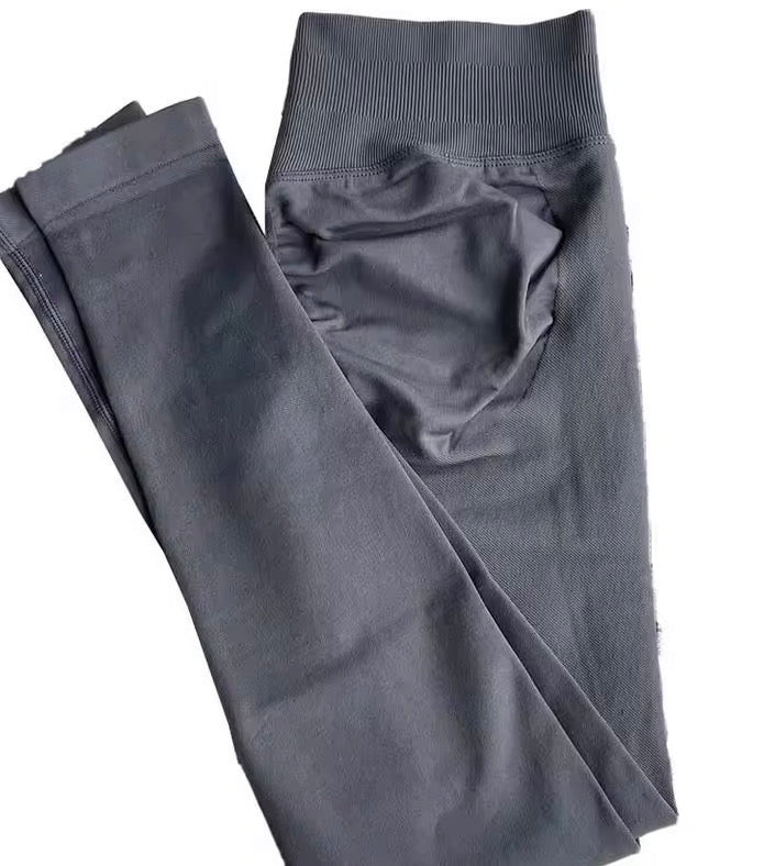 Leggings für Damen, nahtlos, Sport-Yoga-Hose, niedriges geripptes Band, Fitnessstudio-Kleidung, Fitness, Workout-Kleidung, Scrunch-Body