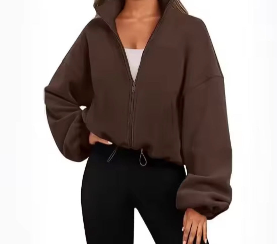 AUTOMET Damen-Fleece-Jacke, Reißverschluss, übergroße Sweatshirts, Winterkleidung, langärmelig, bauchfrei, Sherpa, Herbst-Outfits, modisch
