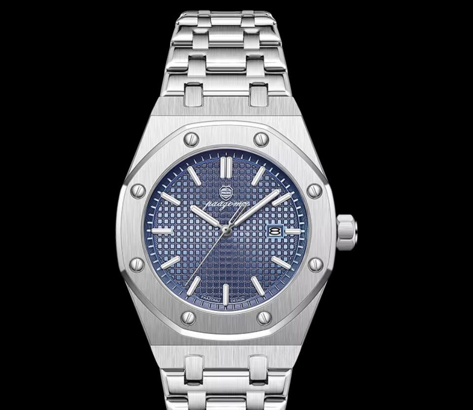POEDAGAR Original Luxus Herrenuhren Datum Chronograph Edelstahl Quarzuhr Wasserdicht Leucht Mode Mann Armbanduhr