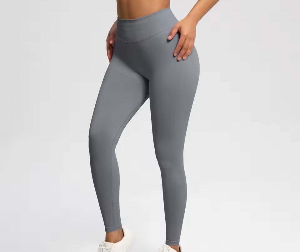 Solide Sport-Leggings für Damen mit hoher Taille, nahtlose HighStretch-Yoga-Leggings, Damen-Sportbekleidung für drinnen und draußen