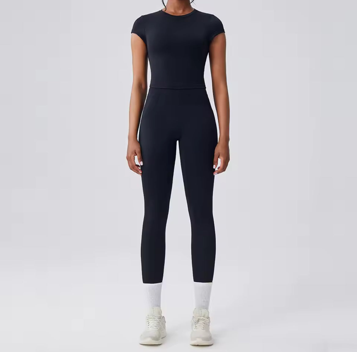 Damen Sport Set 2-teilig – Yoga Outfit mit Leggings & T-Shirt | High Waist, Schnell Trocknend, Fitness & Lauf Training