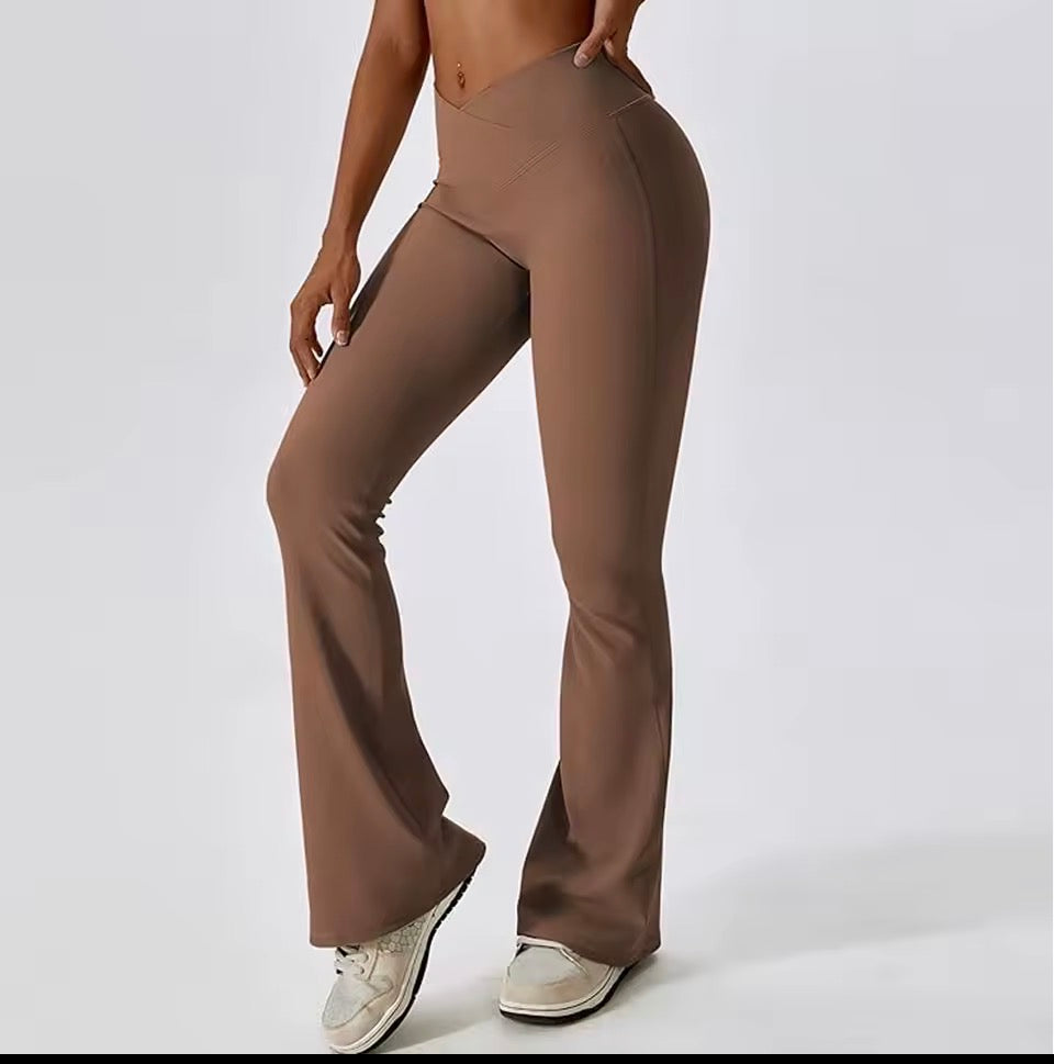 Frauen Yoga Flare Hosen Enge Hüfte Heben Dance Hohe Taille Leggings Jogginghose Gym Laufen Atmungsaktive Fitness Leggings.