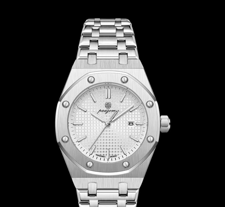 POEDAGAR Original Luxus Herrenuhren Datum Chronograph Edelstahl Quarzuhr Wasserdicht Leucht Mode Mann Armbanduhr