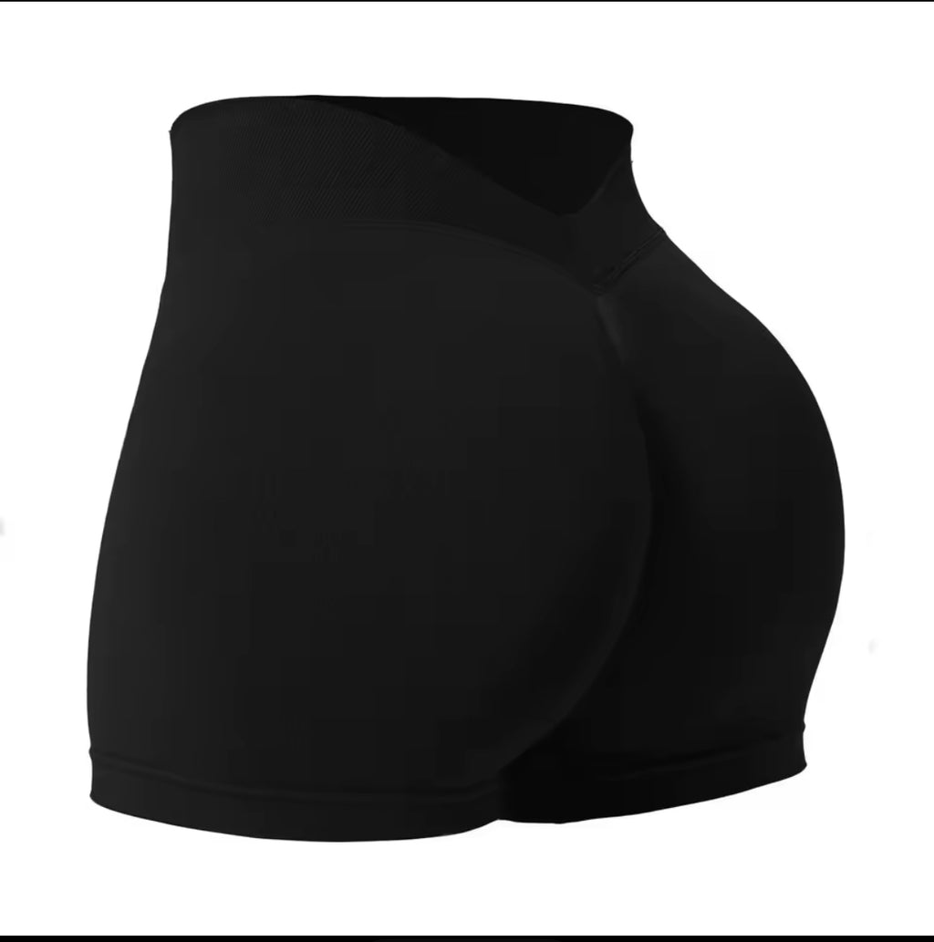Nahtlose Damen Yoga-Shorts | Scrunch Butt V-Hüfte Gym Shorts für Fitness, Workout & Laufen