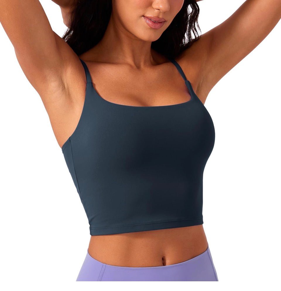Atmungsaktives Yoga-Wickel-Brust-Damen-Tanktop mit elastischem Träger und gekreuzten Nähten von Dyfne Origin für Damen