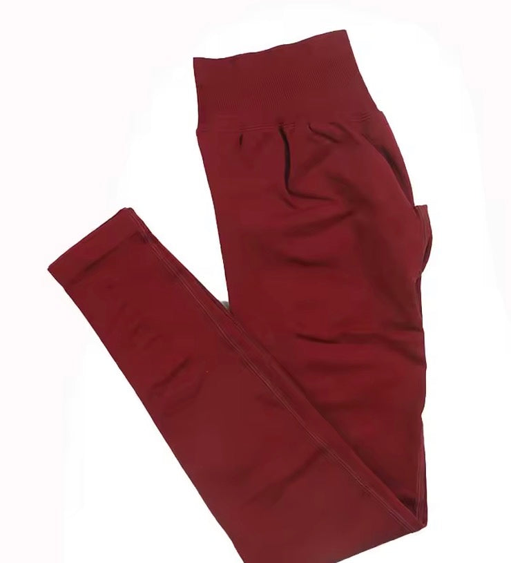 Leggings für Damen, nahtlos, Sport-Yoga-Hose, niedriges geripptes Band, Fitnessstudio-Kleidung, Fitness, Workout-Kleidung, Scrunch-Body