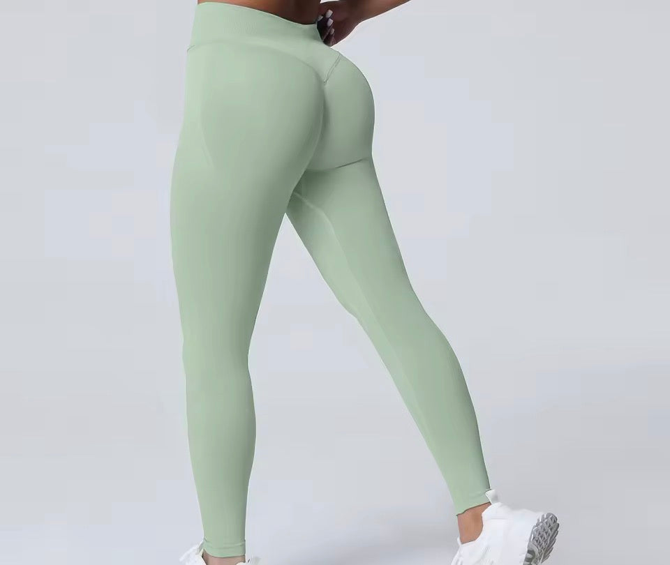 VEQKING Scrunch Butt Frauen Yoga Hosen Nahtlose Sport Leggings Niedrige Taille Gym Fitness